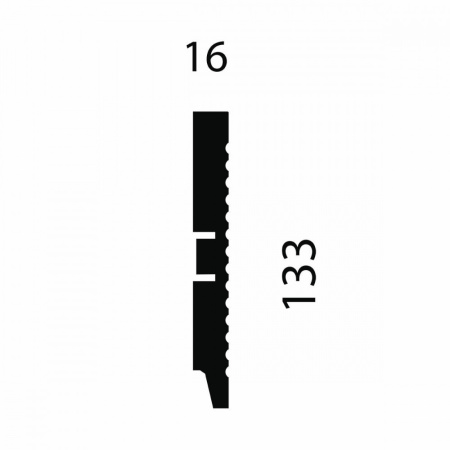 Плинтус AP11 под покраску, белый, 133x16x2400 мм, МДФ 
