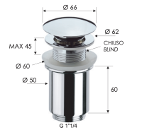 Донный клапан без перелива 1”1/4 Remer 904CC114СFP, черный брашированный хром 904CC114CFP