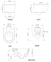 Чаша подвесного унитаза GSG Ceramic Design Like LKWCSOXXS000 укороченная, белый глянцевый LKWCSOXXS000