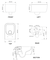 Чаша подвесного унитаза GSG Ceramic Design Brio BRWCSO003, черный матовый BRWCSO003