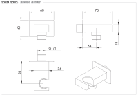 Держатель ручного душа с подключением шланга Remer 337WDO, золото глянцевое 337WDO