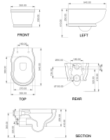 Чаша подвесного унитаза GSG Ceramic Design Time TIWCSO002, черный глянцевый TIWCSO002