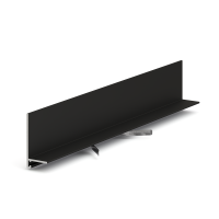 Микроплинтус LACONISTIQ L MAX угловой Черный матовый RAL9005 (35,6х16,2х4,9х2450мм) 7 зажимов в компл.