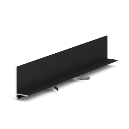 Микроплинтус LACONISTIQ L MAX угловой Черный матовый RAL9005 (35,6х16,2х4,9х2450мм) 7 зажимов в компл.