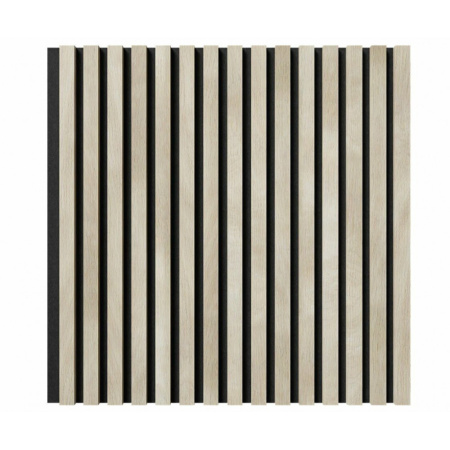 Акустические стеновые панели, 600х600 мм, войлок, рейки МДФ, ясень кристалл