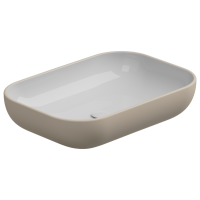 Раковина накладная биколор 60x42 см GSG Ceramic Design Easy EALAVRE60BI000/034, White/Sabbia Matt EALAVRE60BI000/034