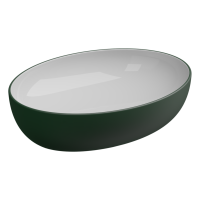 Раковина накладная биколор 55x42 см GSG Ceramic Design Easy EALAVOV55BI000/036, White/Smeraldo Matt EALAVOV55BI000/036