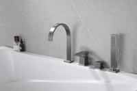Смеситель ABBER Wasserfall AF8613NG на борт ванны, никель