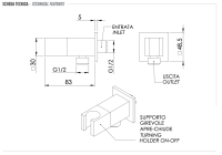 Держатель ручного душа с подключением шланга и запорным вентелем Remer 338Q 338Q