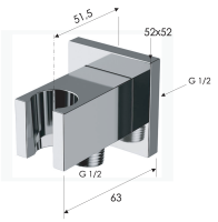 Держатель ручного душа с подключением шланга Remer 337QBG, золото брашированное 337QBG