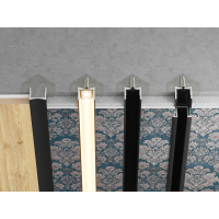 Теневая рейка LACONISTIQ LIGHT mini, под подсветку для обоев, панелей, керамог., Черная анодированная, размер (14*13*3000мм).вставка FLEX в комплекте
